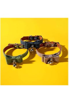 KASTWAVE 4pcs Pet Collars Bow Tie Dog Collars with Bell Ajustable Cloth Collars for Dog Cat Puppy Kitten  - Image 3