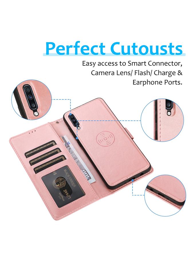 S-TOP Case For Samsung Galaxy A70 Calf Texture 2 in 1 Detachable Magnetic Back Cover Horizontal Flip Leather Case with Holder & Card Slots & Wallet & Photo Frame - Image 4