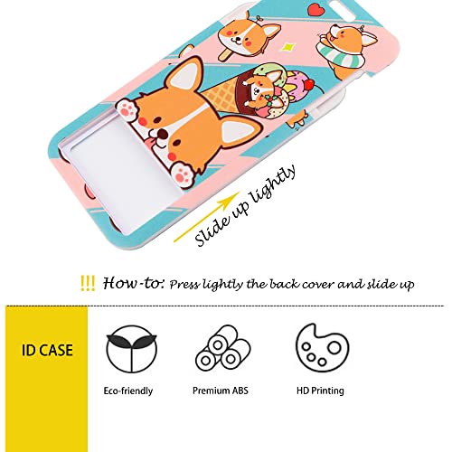 DMLSKY Cute Corgi ID Badge Holder with Lanyard, Kawaii Lanyard for ID Badges Kids Women Keychain with Clip for Keys - Image 2
