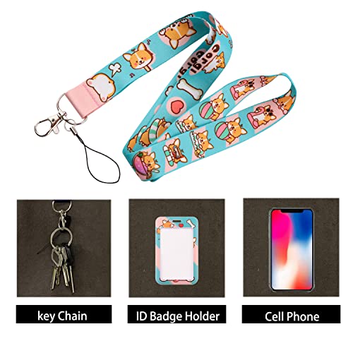 DMLSKY Cute Corgi ID Badge Holder with Lanyard, Kawaii Lanyard for ID Badges Kids Women Keychain with Clip for Keys - Image 4