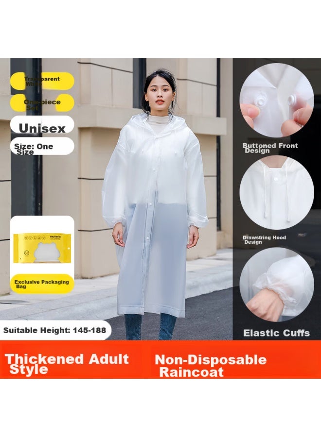 Moremerry Disposable Raincoat For Adults, Thickened Full-body Rain Protection, Portable Outdoor Rafting Cycling Children's Card-style Rain Poncho, White - Image 1