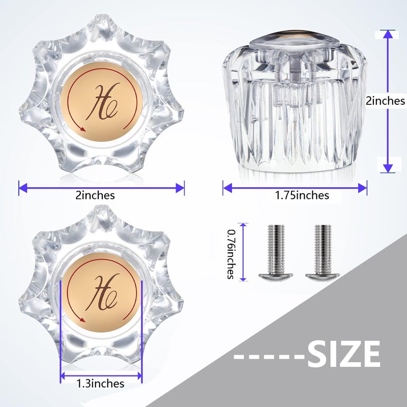Ultroian Bathroom Faucet Handles Bathtub Shower Knob Replacement  Hot And Cold Faucet Replacement Handles Compatible With Delta/Delex Faucets - Image 4