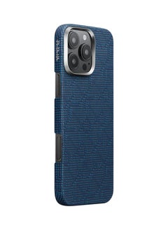 PITAKA PITAKA iPhone 16 Pro Floating Woven Case, Aramid Fiber, Thin, Lightweight, MagSafe Compatible, Wireless Charging, Shockproof, Stylish, 9th Anniversary Monogrammed Tactile Woven Case (PTK - Dark Blue)  - Image 3