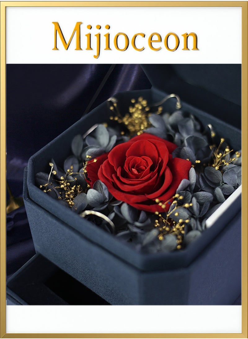 Mijioceon Preserved Rose Flowers with Necklace -in Jewelry Box for Mom Girlfriend Wife On Valentines Day Mothers Day Birthday Anniversary Romantic Gifts, Creative Gift Box,Romantic Gifts for Her  - Image 2