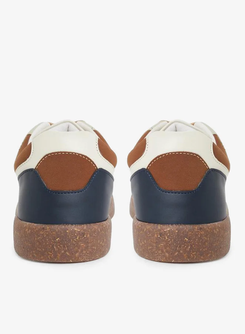 Styli Cream Men Color Block Lace Up Sneakers for Men | Best Price UAE