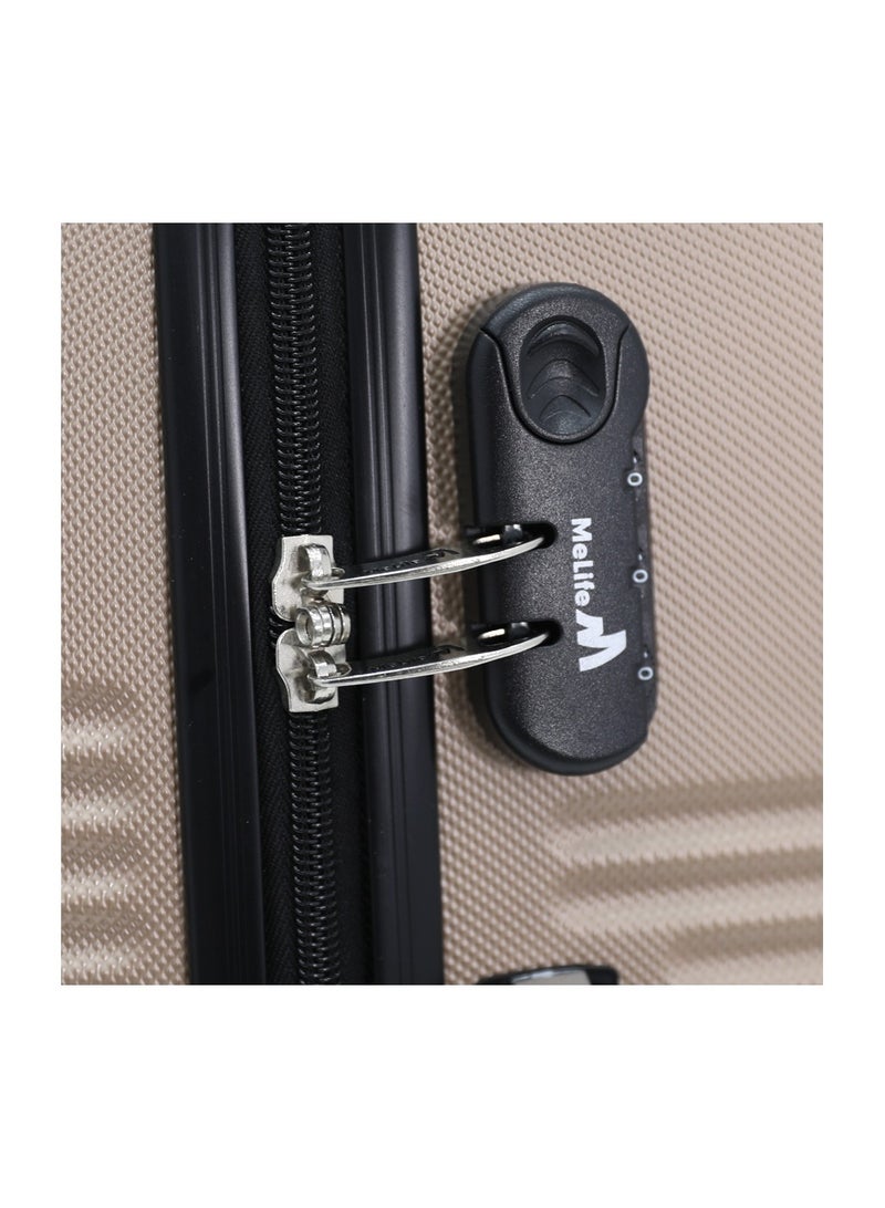 MELIFE Hardshell Luggage Trolley Bag 3 Pieces Set With Spinner Wheels,Champagne (S-20inch,M-24inch,L-28inch) - Image 3