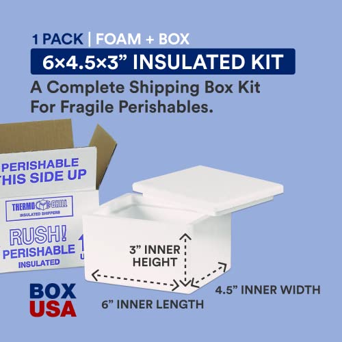 BOX USA Shipping Kits Small, 9.5"L x 9.5"W x 7"H 1-Pack | Insulated Shipment Kit Containing White Corrugated Carton with Lid for Packing, Shipping and Storage - Image 2