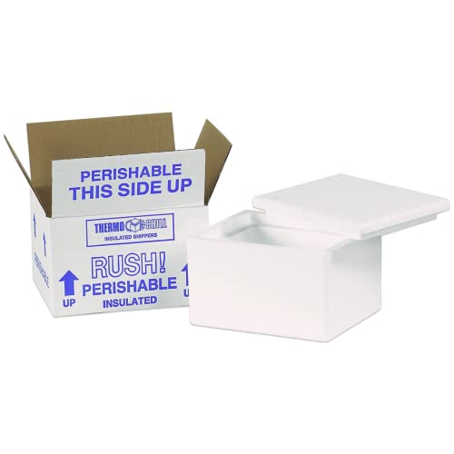 BOX USA Shipping Kits Small, 9.5"L x 9.5"W x 7"H 1-Pack | Insulated Shipment Kit Containing White Corrugated Carton with Lid for Packing, Shipping and Storage - Image 1
