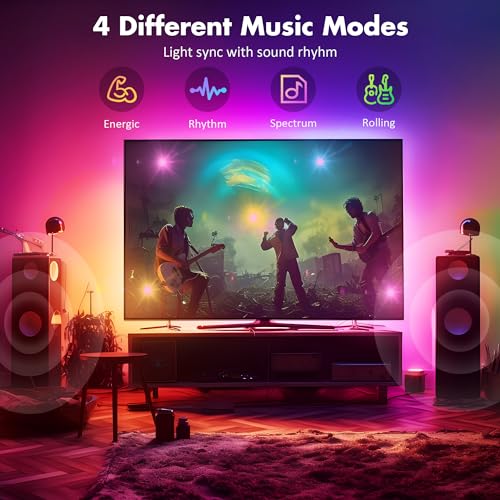 Maylit ICRGB TV LED Backlight, App Control LED Lights for 20-36in TV/Monitor, Music Sync Color Changing TV LED Strip Lights for Home Decor, USB Powered Gaming Accessories Lights for Bedroom Room Decor - Image 5