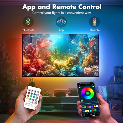 Maylit ICRGB TV LED Backlight, App Control LED Lights for 20-36in TV/Monitor, Music Sync Color Changing TV LED Strip Lights for Home Decor, USB Powered Gaming Accessories Lights for Bedroom Room Decor - Image 4