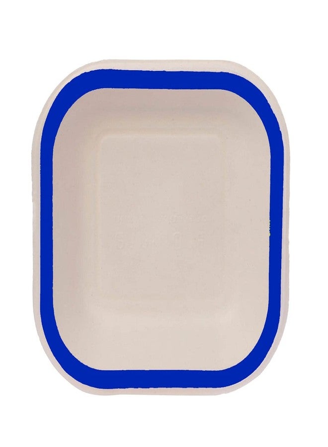 ECOWARE® Taarey 100% Biodegradable, Compostable, Ecofriendly, Disposable 6 inch Square Plate (Blue, Pack of 25 Plates) - Image 1