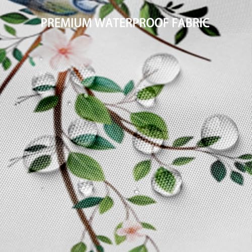 ZCHOMI Spring Leaves Birds Shower Curtain Green Hanging Vine Plant with Floral Shower Curtains for Bathroom Waterproof Polyester Fabric Bath Curtain 72 x 72 Inch with 12 Hooks - Image 5