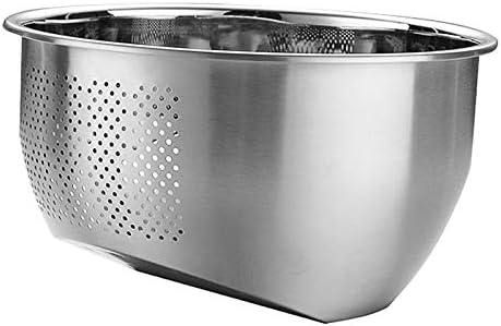 YUDONG Stainless Steel Rice Washing BowlWith Side Drainer Stainless Steel Large Capacity Fruit Vegetables Practical Washing Bowl Kitchen Supplies Rice Sieve Durable - Image 1