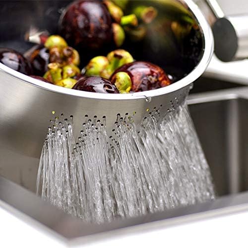 YUDONG Stainless Steel Rice Washing BowlWith Side Drainer Stainless Steel Large Capacity Fruit Vegetables Practical Washing Bowl Kitchen Supplies Rice Sieve Durable - Image 3