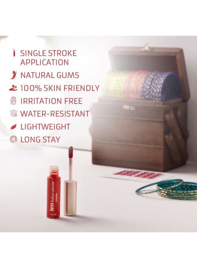 Eyetex Pallavi Sindoor Liquid, 7.5g (7.25mL) - Dark Maroon - Image 2