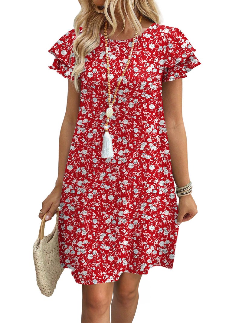 OFEEFAN Womens Dresses 2026 Spring Summer Sundresses Boho Floral Clothes Casual Elegant Classy Date Outfits Print 03 L - Image 1