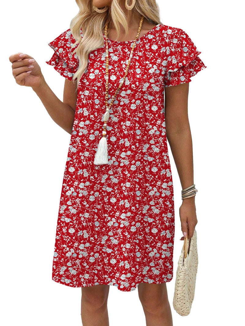 OFEEFAN Womens Dresses 2026 Spring Summer Sundresses Boho Floral Clothes Casual Elegant Classy Date Outfits Print 03 L - Image 3