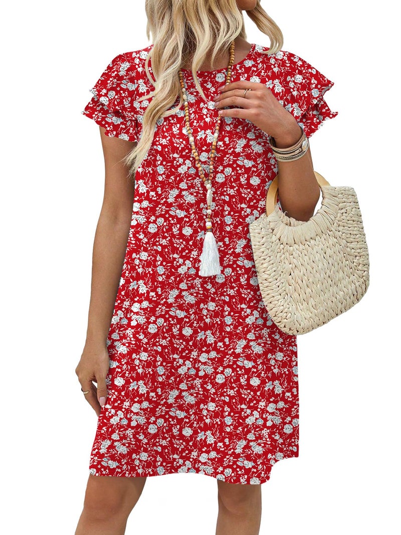OFEEFAN Womens Dresses 2026 Spring Summer Sundresses Boho Floral Clothes Casual Elegant Classy Date Outfits Print 03 L - Image 2