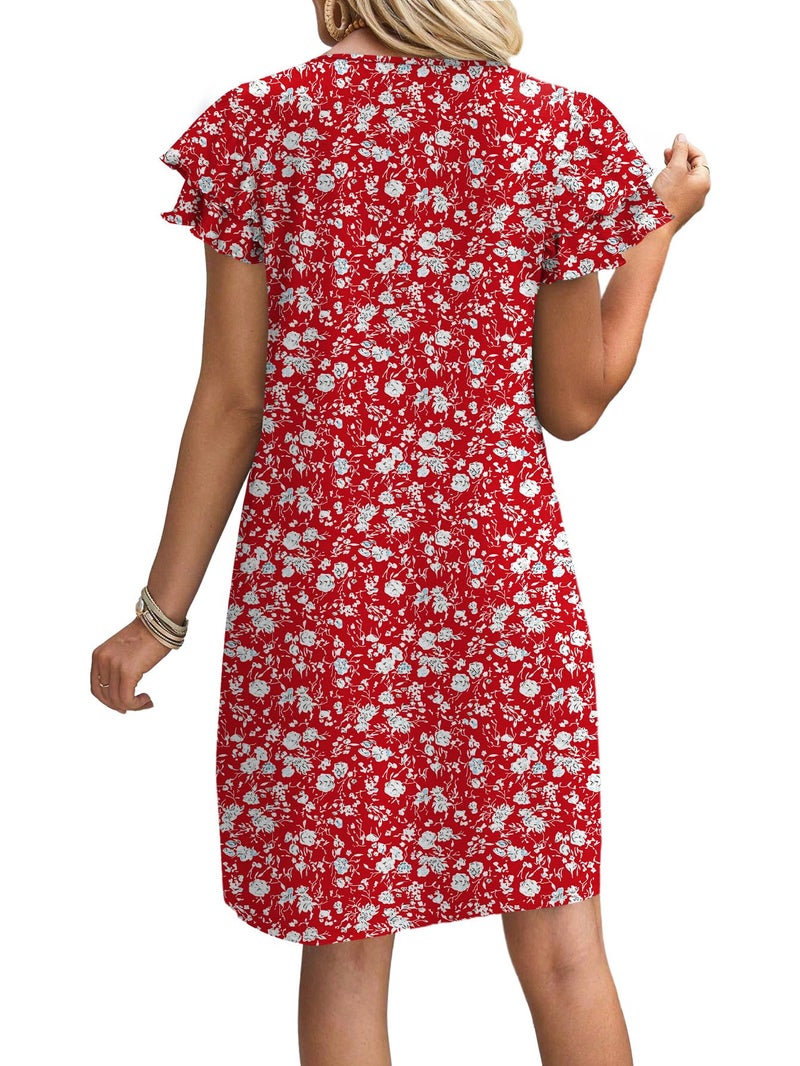 OFEEFAN Womens Dresses 2026 Spring Summer Sundresses Boho Floral Clothes Casual Elegant Classy Date Outfits Print 03 L - Image 4