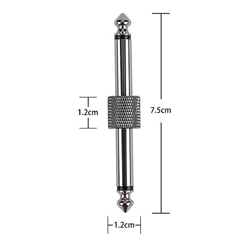 Rayzm Guitar Pedal Connectors, 6.35mm (1/4") Male to Male Straight Plug Adaptors for Guitar Pedalboard - Pack of 4 - Image 2