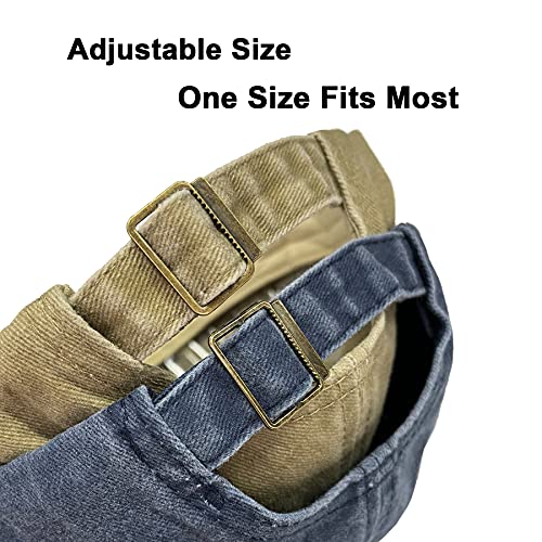 PFFY 2 Packs Vintage Washed Distressed Baseball Cap Dad Golf Hat Black+DarkGreen - Image 4