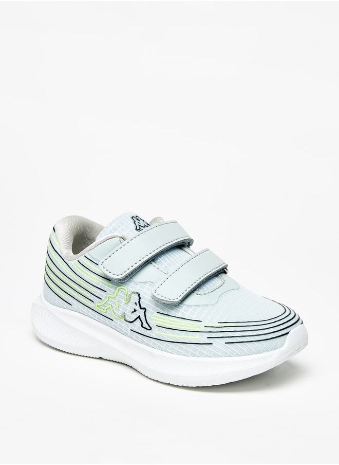 Kappa Boys' Logo Detail Sports Shoes with Hook and Loop Closure  - Image 1