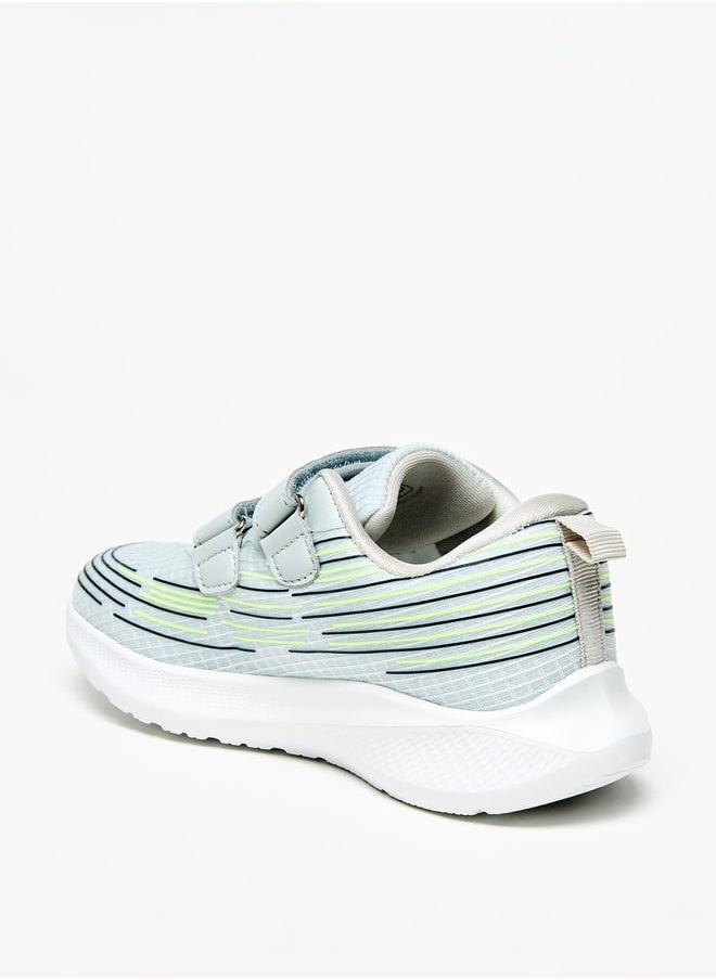 Kappa Boys' Logo Detail Sports Shoes with Hook and Loop Closure  - Image 2