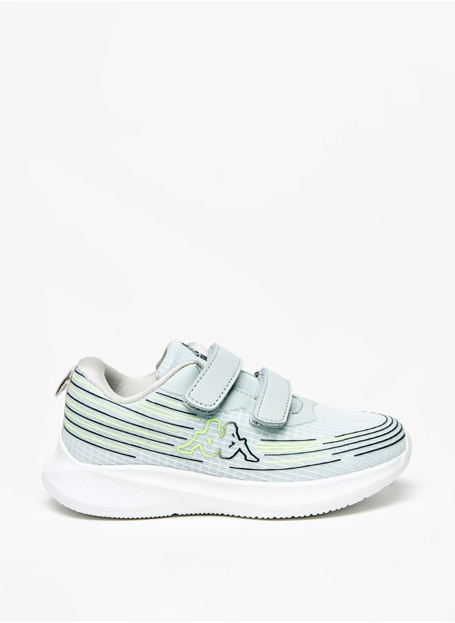 Kappa Boys' Logo Detail Sports Shoes with Hook and Loop Closure  - Image 3