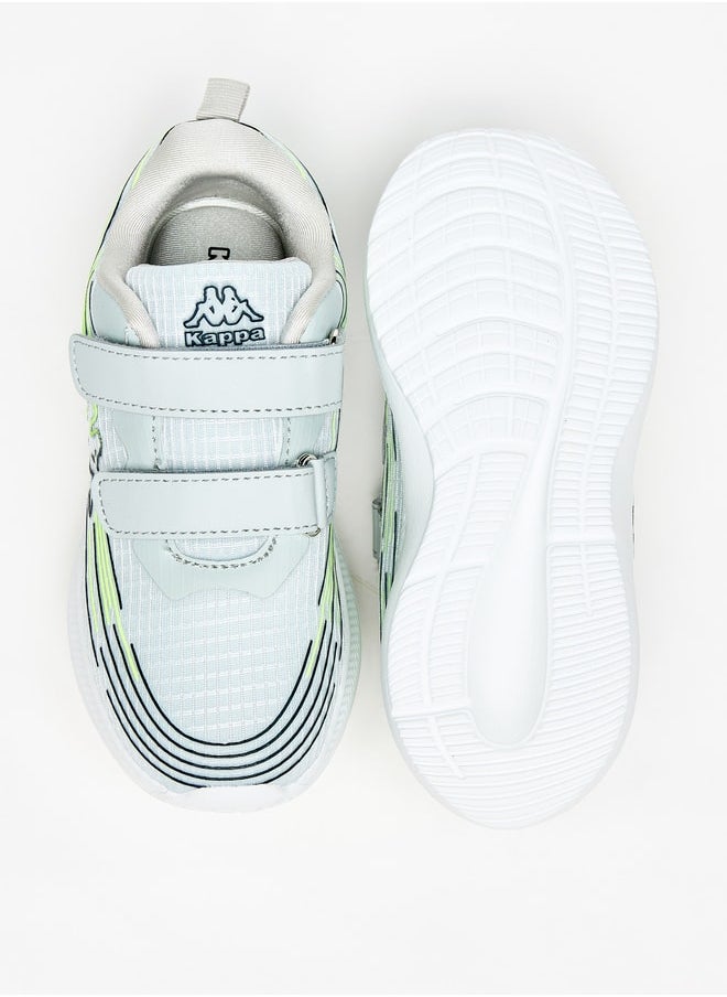 Kappa Boys' Logo Detail Sports Shoes with Hook and Loop Closure  - Image 4