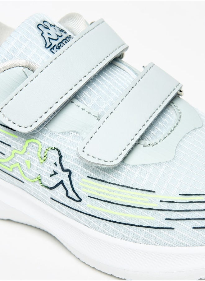 Kappa Boys' Logo Detail Sports Shoes with Hook and Loop Closure  - Image 5