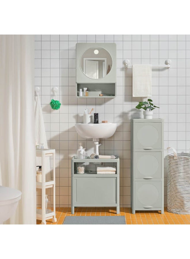 سي او أرماء خزانة قاعدة لحوض غسيل, مع أبواب سحّابة/أخضر, ‎50x33x57 سم‏ - Image 4