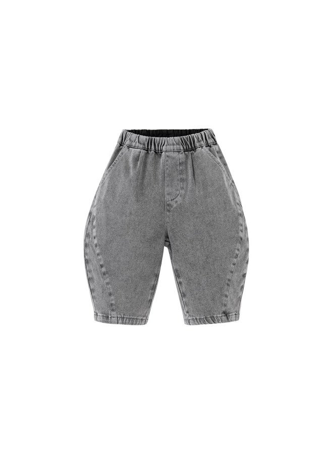 Minibala Kids Boys Girls Baby Denim Jeans Long Pants Spring Fade-resistant Shape-retaining Simple Cute Trousers - Image 3