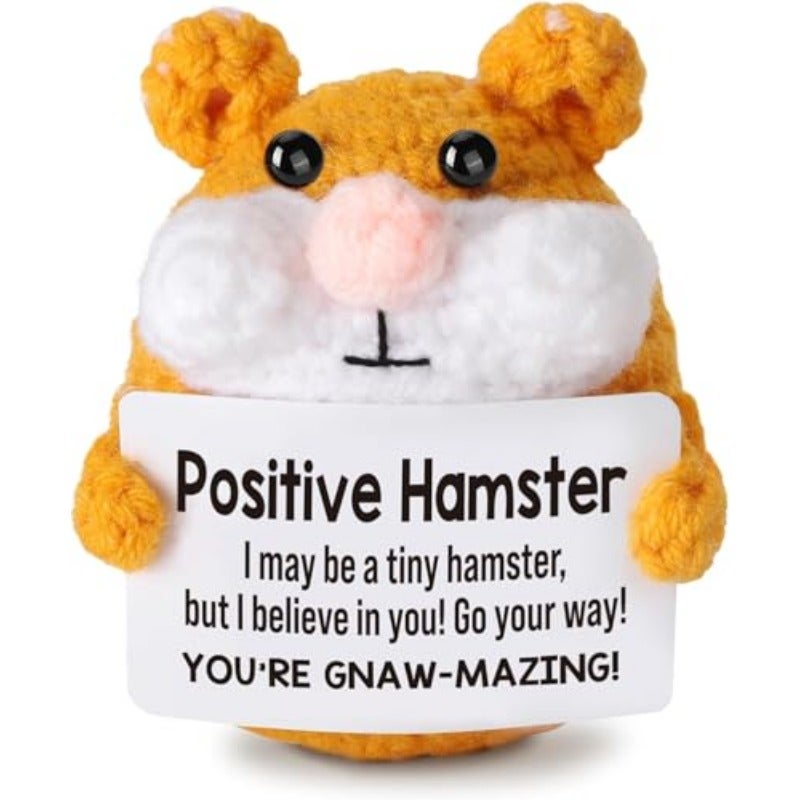 Mothers Day and Birthday Gifts for Daughter Girls Boys Funny Handmade Hamster Plush Positive Crochet Animal Cute Gift for Teenagers Sister Women Friend Coworker - Image 1