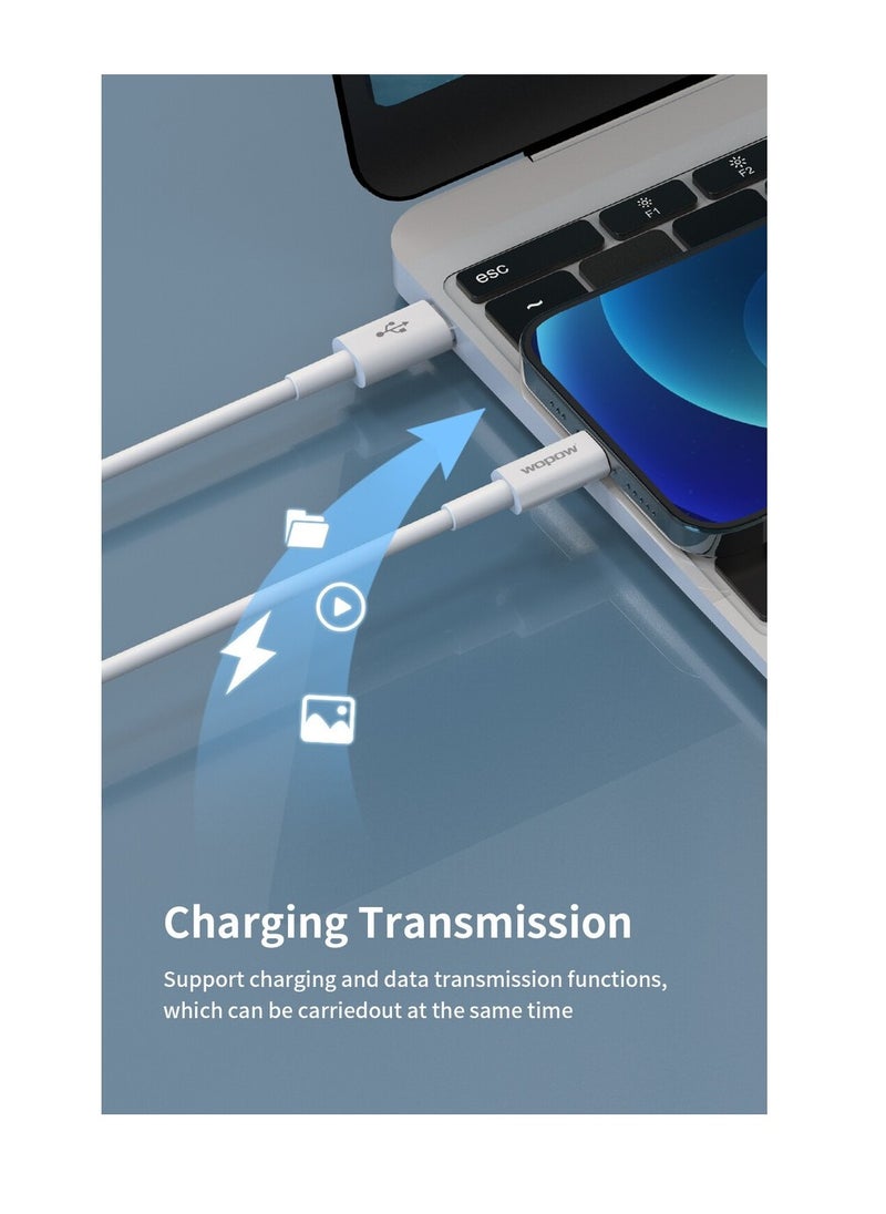 وبو كابل Wopow WX04 USB-C إلى Lightning للشحن السريع PD – قدرة 20 واط، 1.2 متر  - Image 2