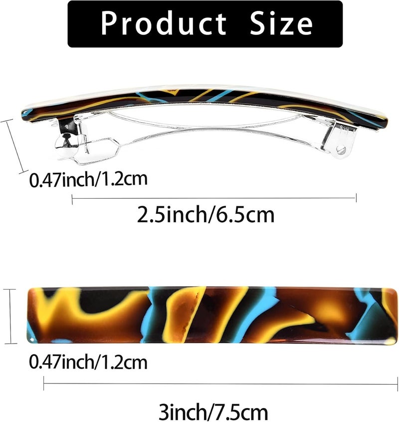 Fsmiling Hair Barrettes for Women French Hair Barrette Clip Small Acetate Hair Clips Barrette No Slip Hair Accessories 3-Pack - Image 4
