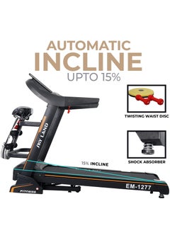 Sky Land Foldable Treadmill with 5.5 HP Peak Motor | Bluetooth Speaker, Built-In Massager, Auto Incline | Quiet Running Machine for Home Gym Fitness | LED Display, Shock Absorption, 130 KG Capacity | EM-1277  - Image 2