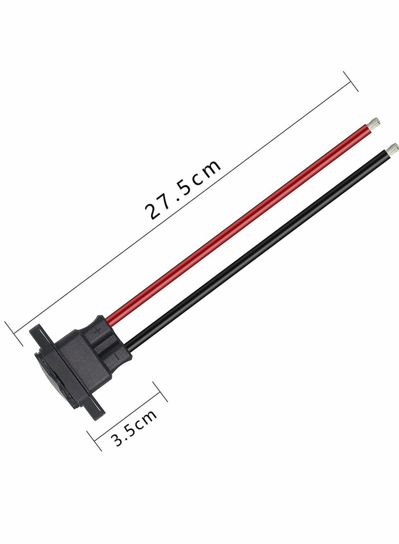 Y&D IEC 320 C14 Male 3 Pins Mount 10AWG AC Power DIY Waterproog Dustproof Inlet Socket Cable and 2 Untreated Wiring Stripped for Car Home Appliances Computer 28CM - Image 2