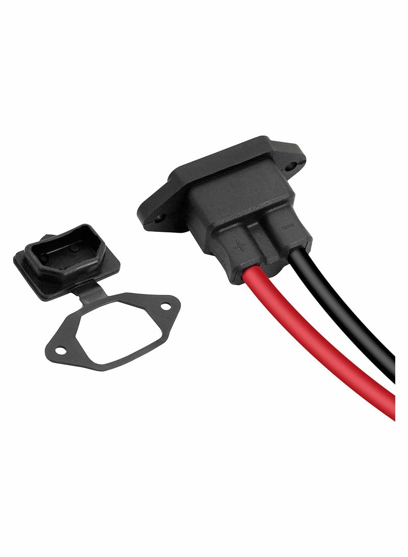 Y&D IEC 320 C14 Male 3 Pins Mount 10AWG AC Power DIY Waterproog Dustproof Inlet Socket Cable and 2 Untreated Wiring Stripped for Car Home Appliances Computer 28CM - Image 4