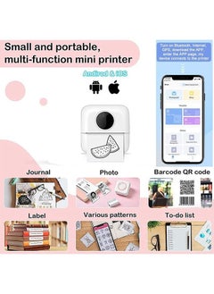 Y&D Label Printer, Portable Thermal Mini Photo Rechargeable Labeler, Small Bluetooth Inkless Printer with 11 Rolls Paper for Android and iOS Smartphones  - Image 3