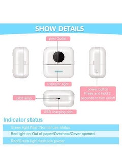 Y&D Label Printer, Portable Thermal Mini Photo Rechargeable Labeler, Small Bluetooth Inkless Printer with 11 Rolls Paper for Android and iOS Smartphones  - Image 2