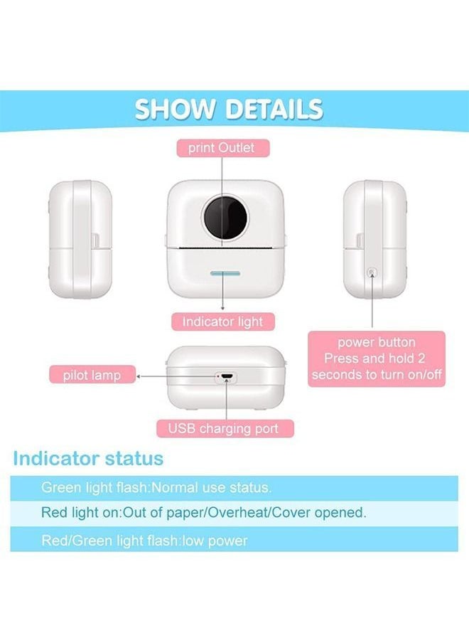 Y&D - Label Printer, Portable Thermal Mini Photo Rechargeable Labeler, Small Bluetooth Inkless Printer with 11 Rolls Paper for Android and iOS Smartphones - Image 1