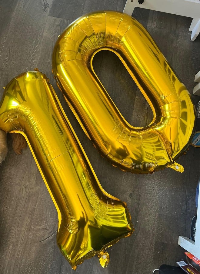 Smlpuame 40 inch Number Balloon 0-9 Gold Large Number 1 Balloons,Digital Balloons for Birthday Party Celebration Decorations Supplies, Helium Foil Number Balloons for Wedding Anniversary - Image 2