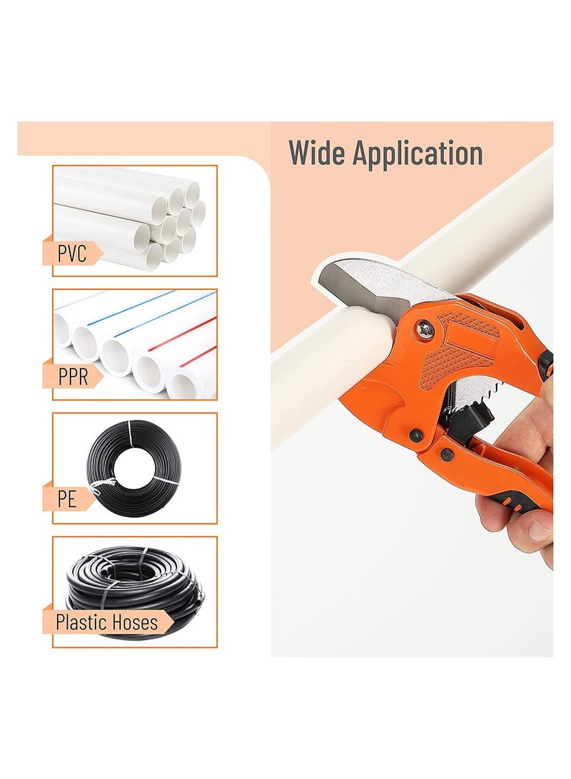 KASTWAVE PVC Pipe Cutter, Cuts up to 1-1/4", Ratcheting PVC Pipe Cutter Tool, Pipe Cutters PVC, PVC Pipe Shears, PVC Cutter, Plastic Pipe Cutter, PEX Pipe Cutter, PVC Cutter Tool, PVC Ratchet Cutter - Image 3