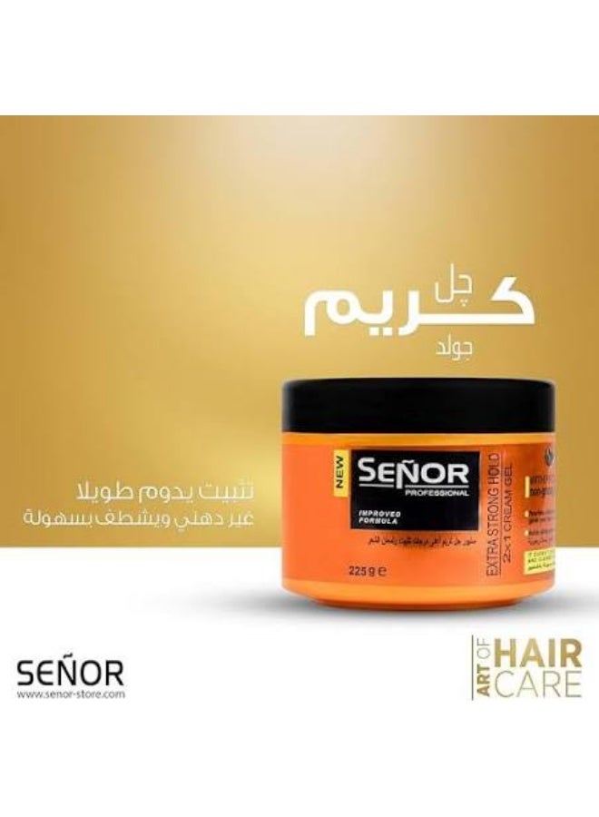 Senor Hair Gel Cream With Panthenol Extra Strong 225G - Image 2