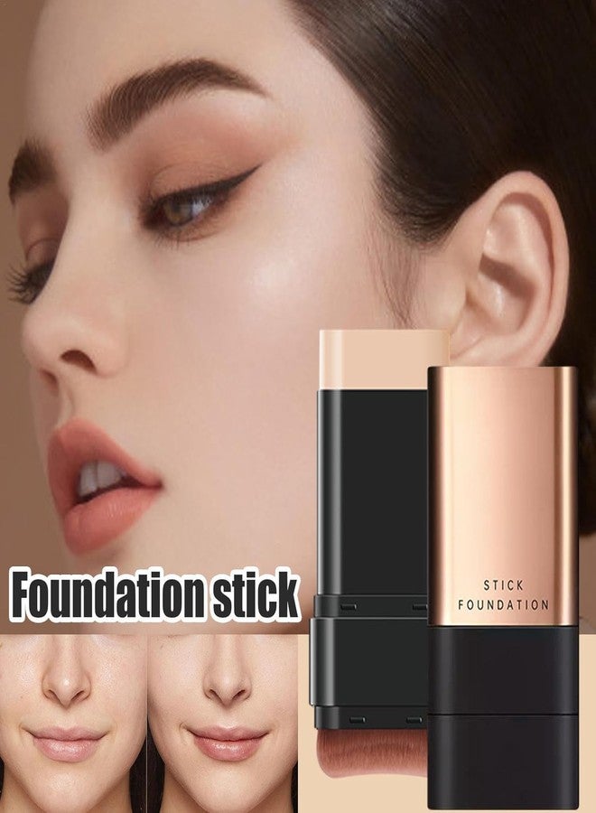 DGOOLS 2 in 1 Luxury Anti-Wrinkle Foundation Stick, Long-Lasting Double Head Foundation Make Up Stick with Brush, (Natural, 1 PCS) - Image 2