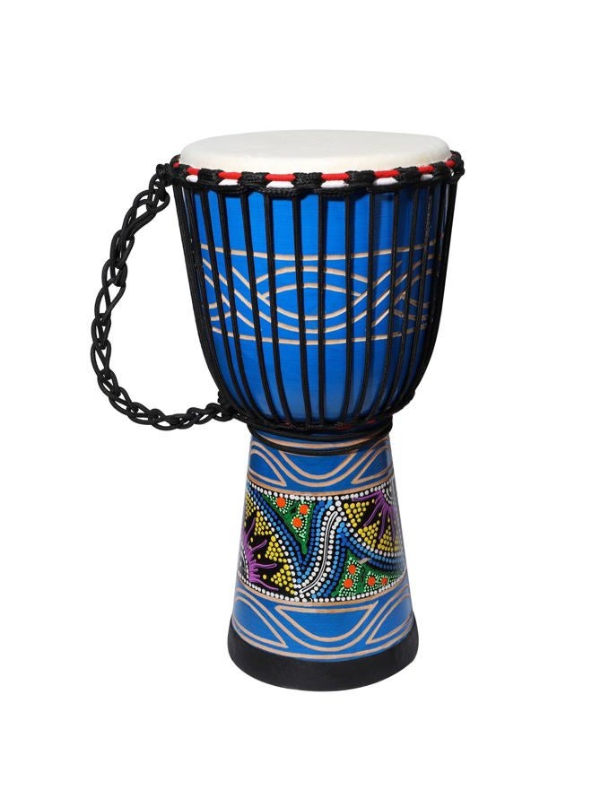 LIEKE Djembe African Drum 10'' x 20'' Mahogany Goatskin Drumhead Hand-painted Pattern Hand Drum for Adults Beginners (Blue) - Image 1