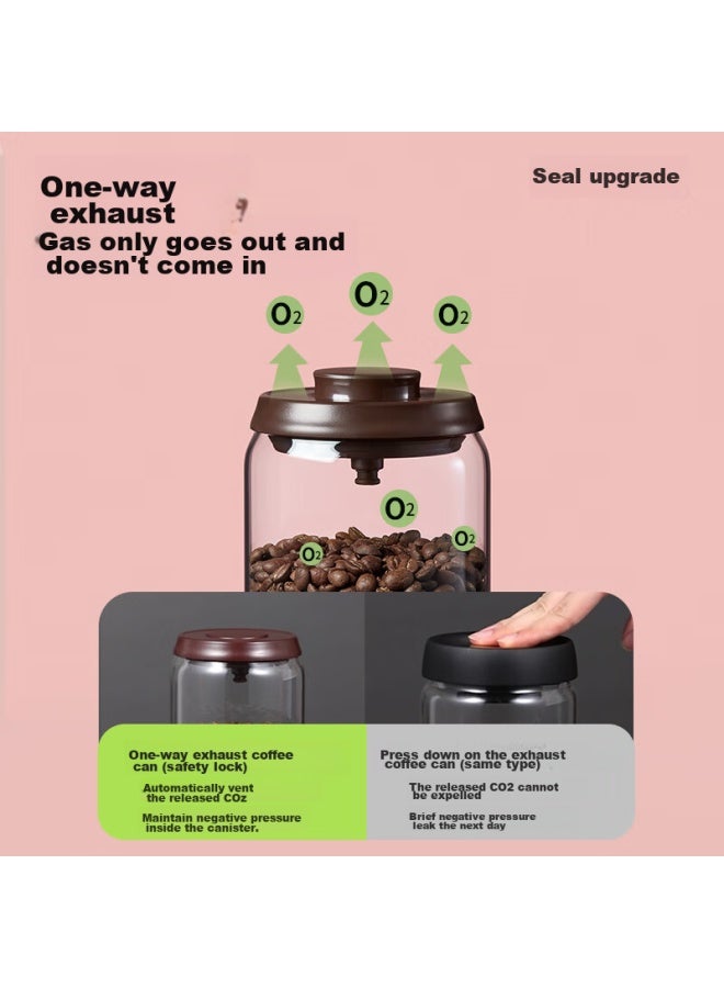 Ankou Coffee Grounds And Beans Airtight Container, Storage Jar For Snacks, Candy, And Nuts, Glass Sealed Container With Air Release Valve, 1200ml - Image 2