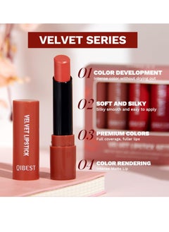 QiBest Nude Matte Lipstick Set For Women, 5Pcs Long Lasting Pink Red Lipstick For Women Makeup Gift Set, Natural Nude Moisturizing Hydrating, High Pigmented Not Fade Smooth Velvet Texture Lip Stick  - Image 3