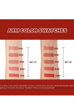 QiBest Nude Matte Lipstick Set For Women, 5Pcs Long Lasting Pink Red Lipstick For Women Makeup Gift Set, Natural Nude Moisturizing Hydrating, High Pigmented Not Fade Smooth Velvet Texture Lip Stick  - Image 4