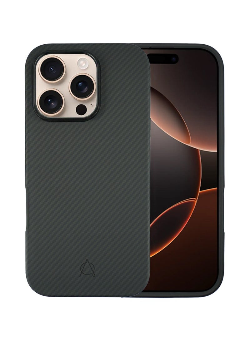 A-Case itsmycase سلسلة Savar مصنوعة من ألياف الأراميد 600D متوافقة مع MagSafe آيفون 16 برو - أسود - Image 2